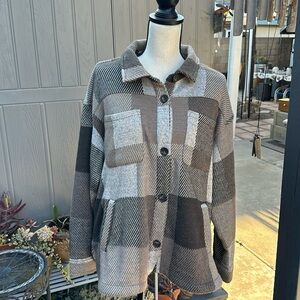 Plaid women’s jacket XL new